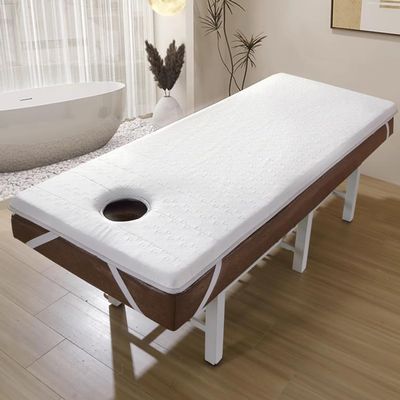 White 5 cm Memory Foam Spa Table Topper with Face Cradle