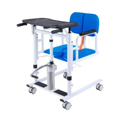 JIANGYUXINLI Hydraulic Patient Transfer Wheelchair with Shower Seat, Toilet and 180° Split Seat