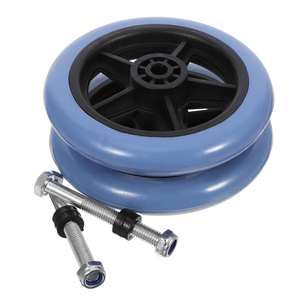 Wheelchair Accessory Heavy-Duty Universal Front Wheels, 2-Pack, PVC and Metal