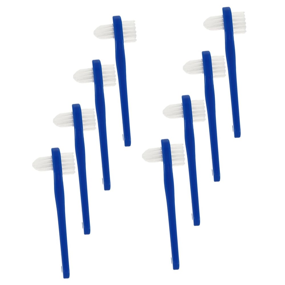 8-Piece Double-Ended Denture Cleaning Brush Set, PP, Blue