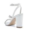 EICOFF Women's Slingback Ankle-Strap Sandals, Open-Toe Rhinestone Chunky Block Heels, Ivory, EU 40 view 4
