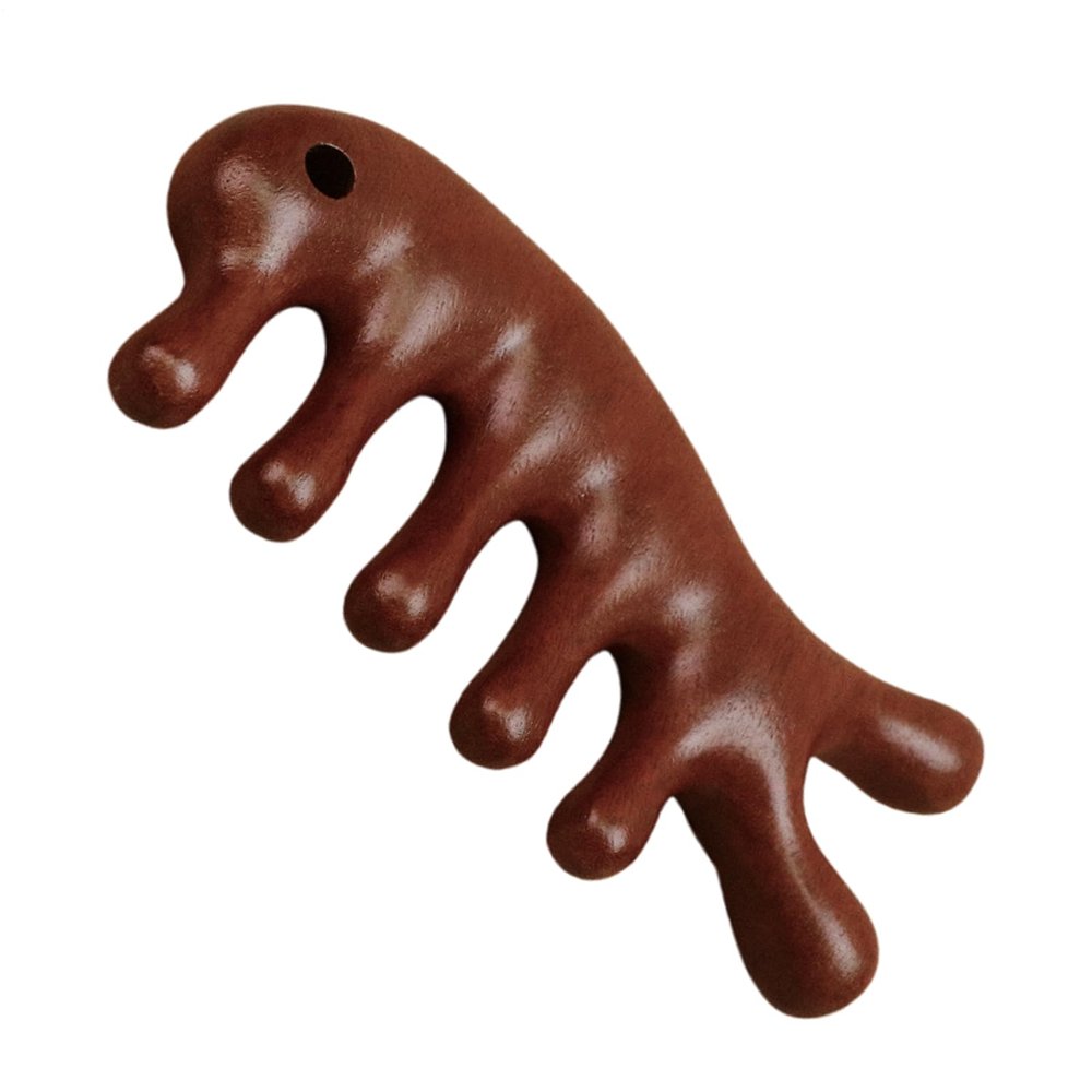 Wooden Massage Comb for Head and Face, 10 x 5 x 0.9 cm, 1 Piece