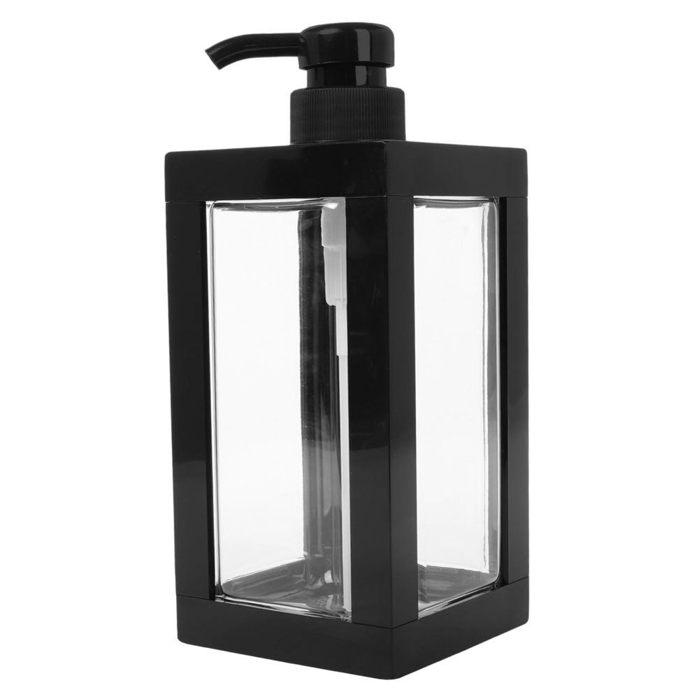 Refillable Shampoo Bottle, 750 mL, Transparent Plastic with Pump
