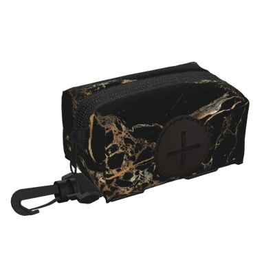 Marble Black Gold Dog Poop Bag Holder