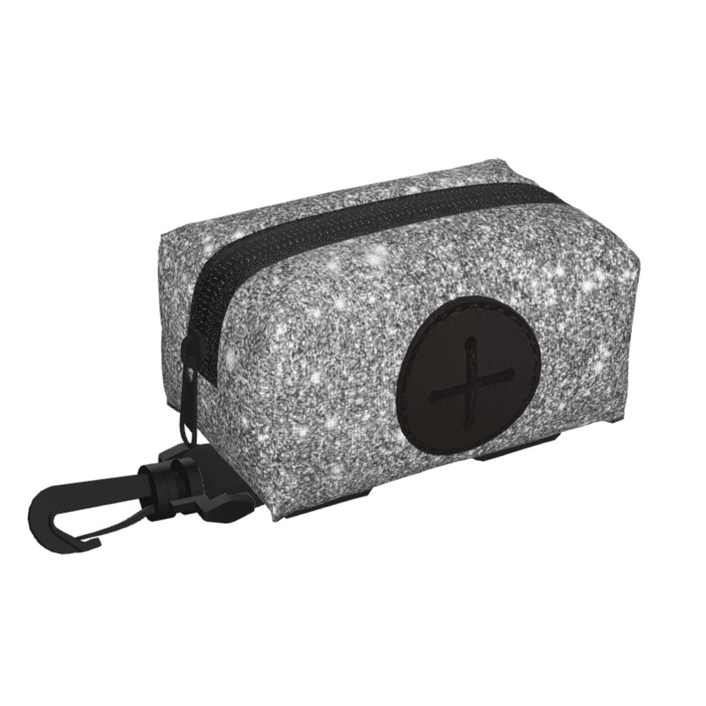 Silver Glitter Sparkles Dog Waste Bag Holder