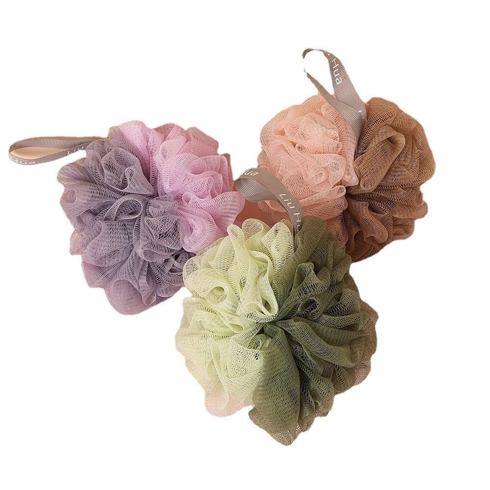 Blausky 3-Pack 50 g Mesh Bath Sponges, Assorted Colors