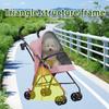 Small Dog Stroller, Foldable, Swivel EVA Wheels with Brakes, Safety Leash, Mesh Window and Cup Holder, Pink, 45 x 55 x 97 cm view 3