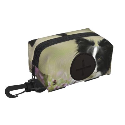 Black Border Collie Lawn Dog Waste Bag Holder