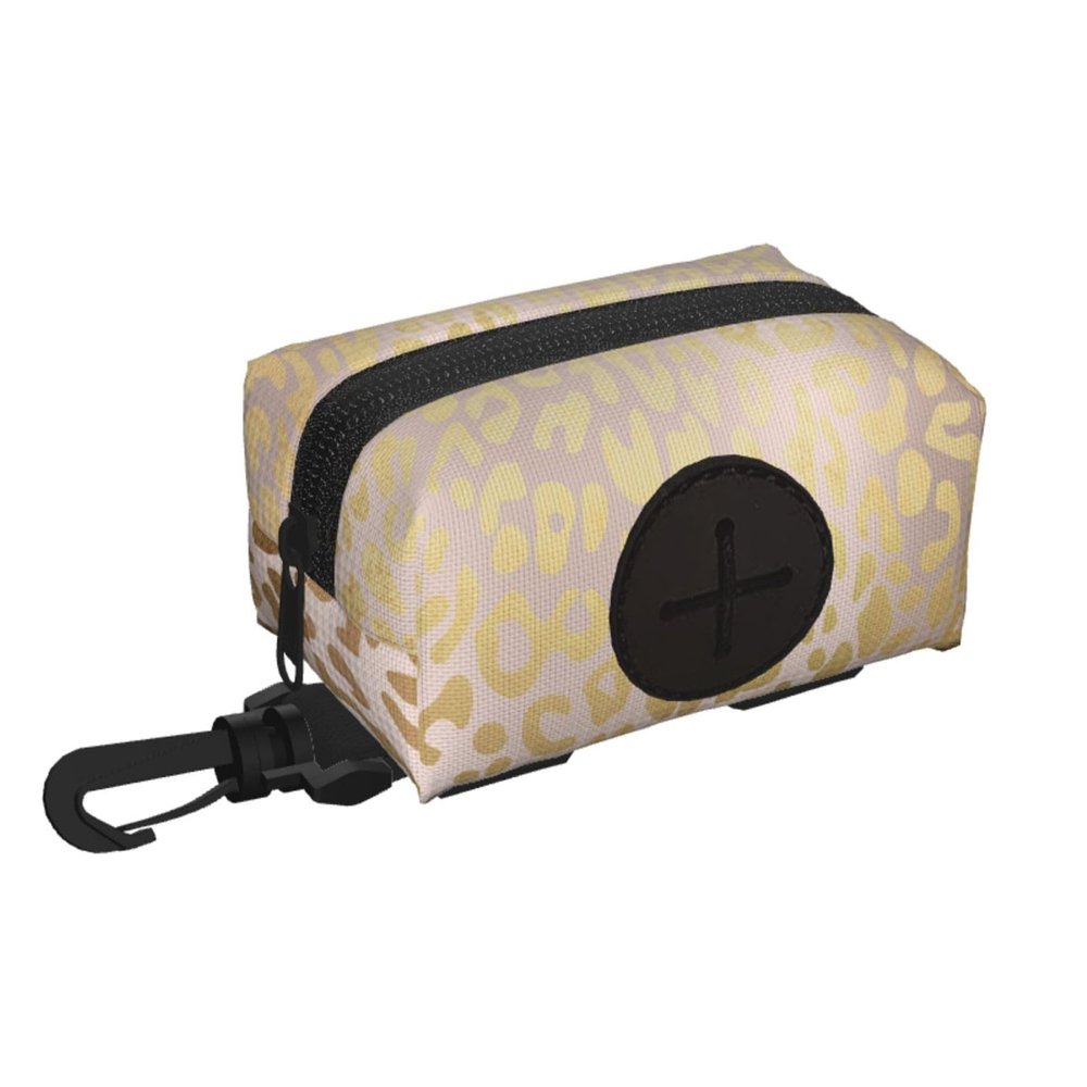 Leopard Metallic Steel in Pink and Rose Gold Dog Waste Bag Holder