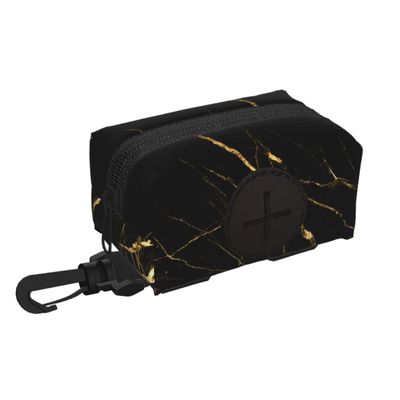 Golden Black Marble Natural Dog Poop Bag Holder