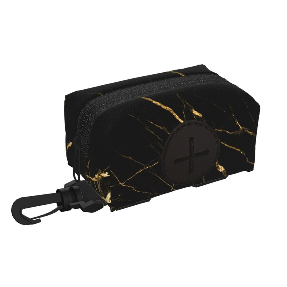 Golden Black Marble Natural Dog Poop Bag Holder