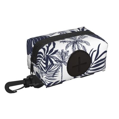 Tropical Palm Leaves Silhouette Hawaiian Dog Poop Bag Holder and Dispenser