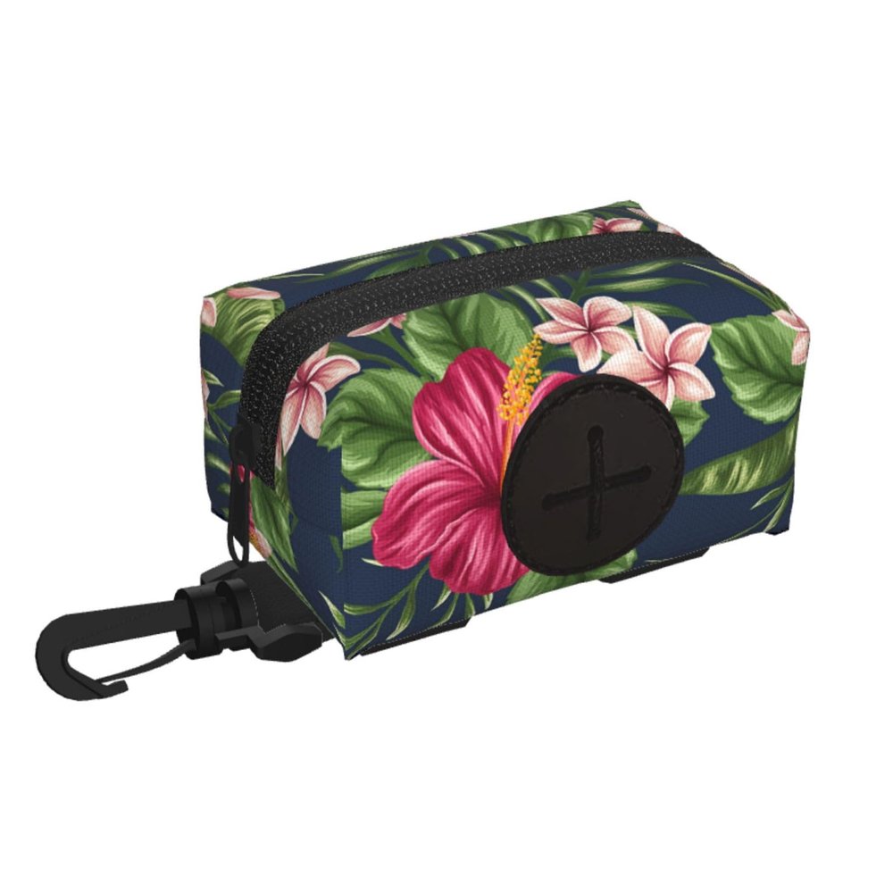 Tropical Flowers Frangipani Hibiscus Dog Waste Bag Holder