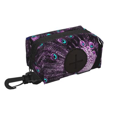 Purple Peacock Dog Poop Bag Holder and Dispenser
