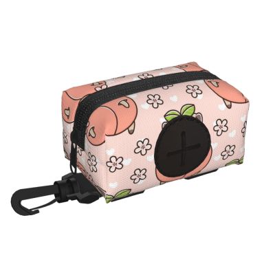 Pink Dog Peach Poop Bag Holder and Dispenser