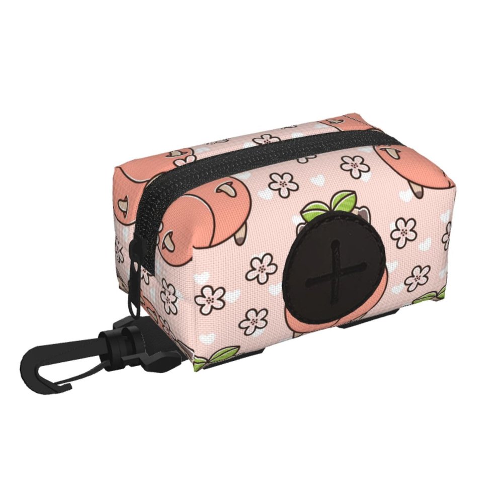 Pink Dog Peach Poop Bag Holder and Dispenser