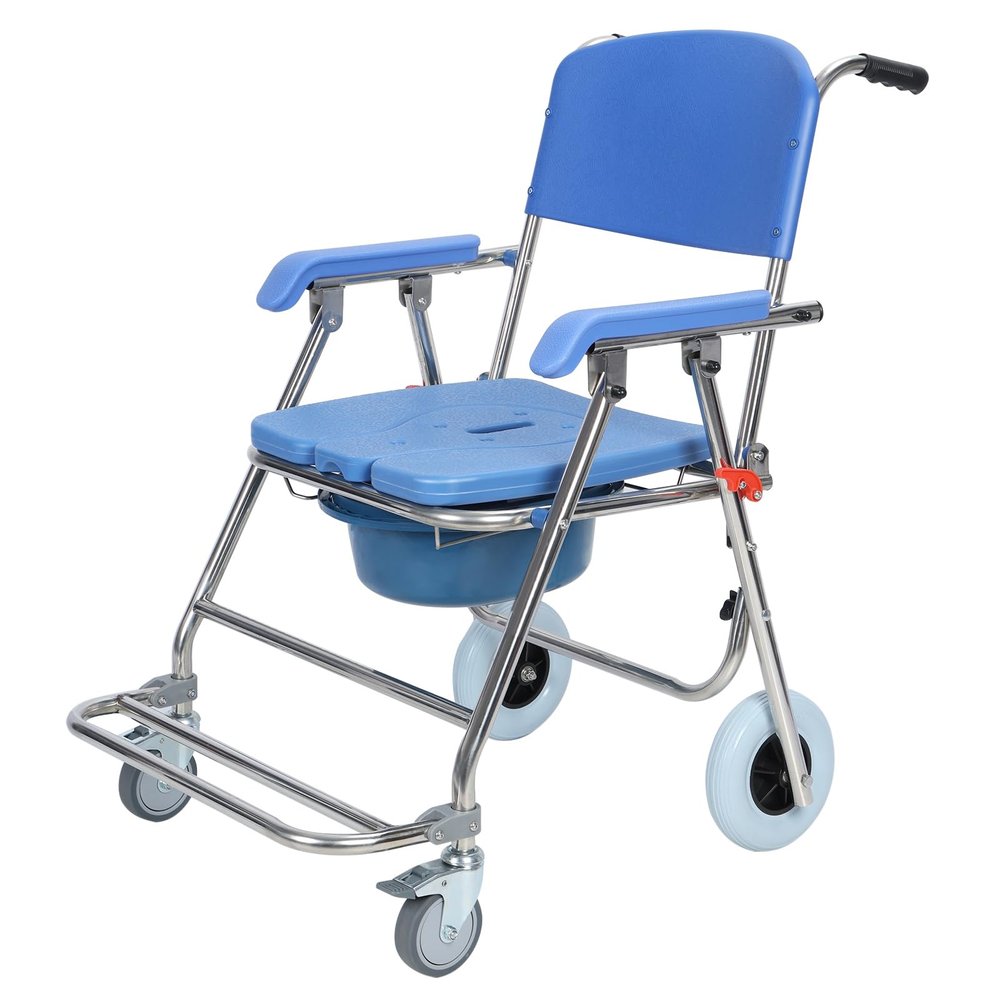 Smbcgdm Bedside Commode Wheelchair, Shower and Toilet Chair