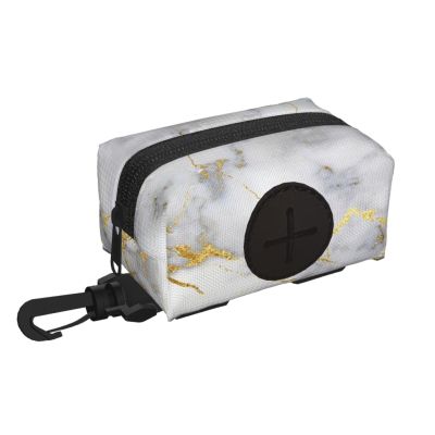 Gold Marble Dog Poop Bag Holder & Dispenser
