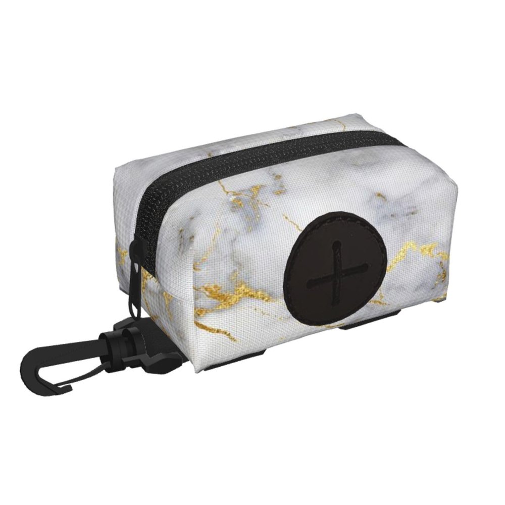 Gold Marble Dog Poop Bag Holder & Dispenser