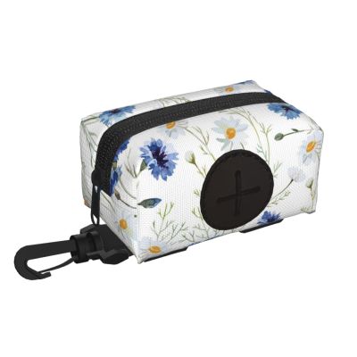 Hand-Drawn Flower Dog Poop Bag Holder