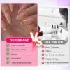 Ceboic 24-Piece Almond Press-On Nails, Medium-Length Nude Pink with French Gold Tips view 4