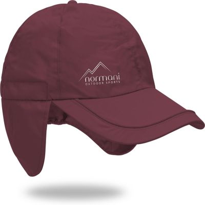 normani Adjustable Waterproof Rain Cap with Ear Protection, Bordeaux 57 (S–3XL)