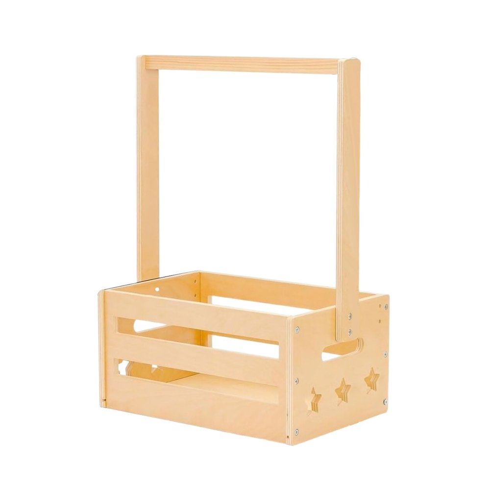 Handmade Wooden Baby Clothing Organizer with Long Handle
