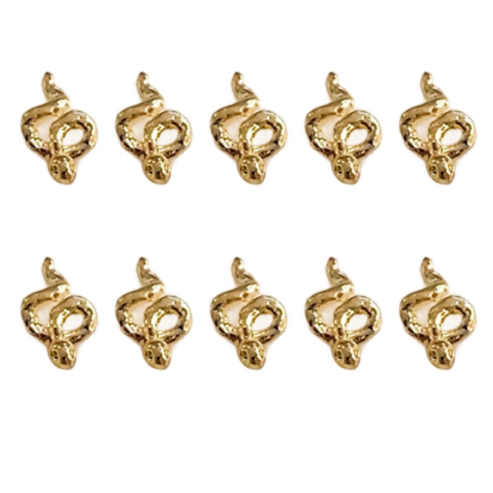 Snake-Shaped Nail Charms, Multicolor, 10 Pieces
