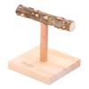 Natural Wood Parrot Tabletop Perch Stand with Nail-Grinding Perch view 1