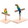Natural Wood Parrot Tabletop Perch Stand with Nail-Grinding Perch view 2
