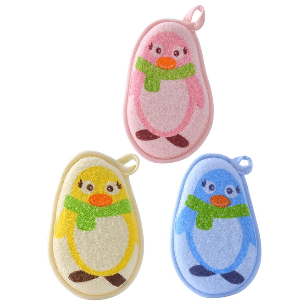 SAFIGLE 3-Piece Cotton and Polyester Bath Scrubbers, Assorted Colors