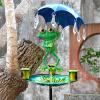 Antique-Style Metal Hummingbird Feeder and Freestanding Bird Bath view 3