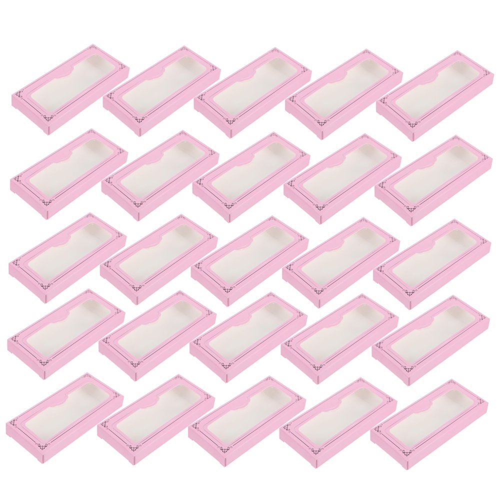 PACKOVE 30-Piece Portable Empty Eyelash Storage Boxes for False Eyelashes, Transparent Small Eyelash Trays for Extensions