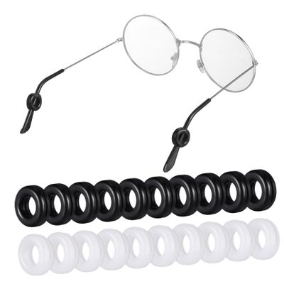 DIYEAH Round Silicone Anti-Slip Rings for Eyeglass Temple Ends, 10 Pairs