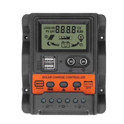 Hyuduo Reliable LCD Solar Charge Controller, 24V, 2 USB Ports, 30A
