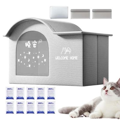 Foldable Insulated Cooling House for Cats and Small Dogs
