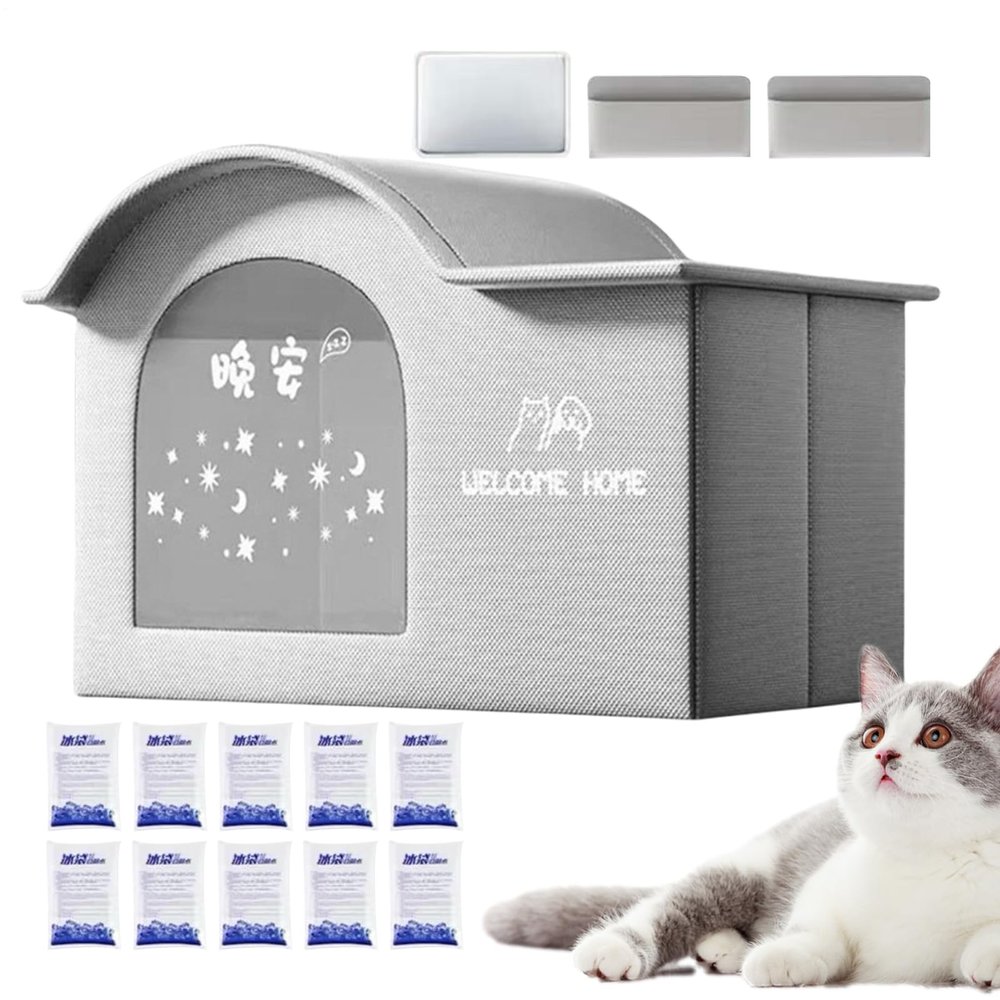 Foldable Insulated Cooling House for Cats and Small Dogs