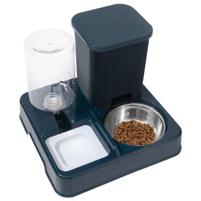 2-in-1 Cat Food and Water Dispenser with Timer