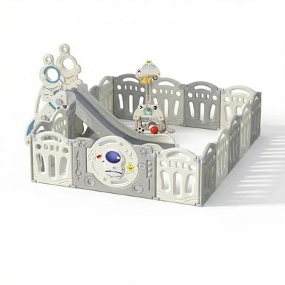Foldable Astronaut Playpen with Play Mat and Slide (A14+2)