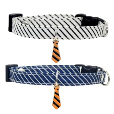 JchEnye 2-Pack Adjustable Pet Collar with Tie Design