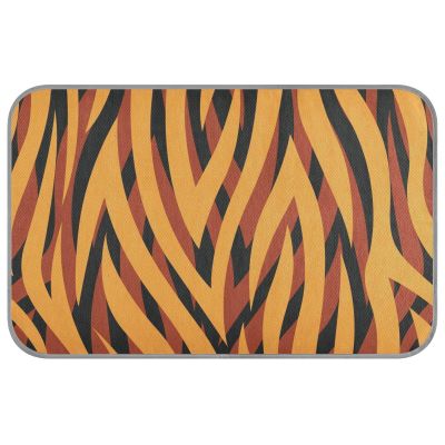 Summer Cooling Mat for Dogs, Self-Cooling Cat Blanket for Indoor and Outdoor Use, Orange Animal Pattern, Size M