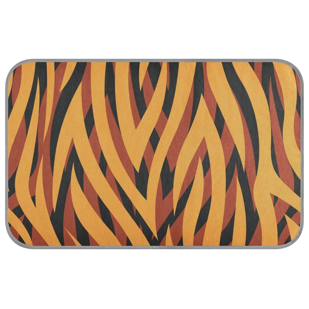 Summer Cooling Mat for Dogs, Self-Cooling Cat Blanket for Indoor and Outdoor Use, Orange Animal Pattern, Size M