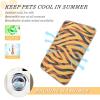 Summer Cooling Mat for Dogs, Self-Cooling Cat Blanket for Indoor and Outdoor Use, Orange Animal Pattern, Size M view 4