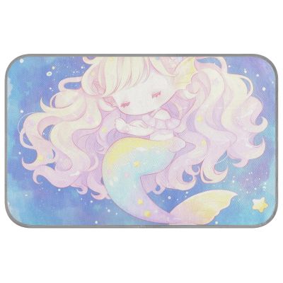 Chibi Cooling Pet Bed, Colorful Mermaid Design, 59.9 x 98 cm