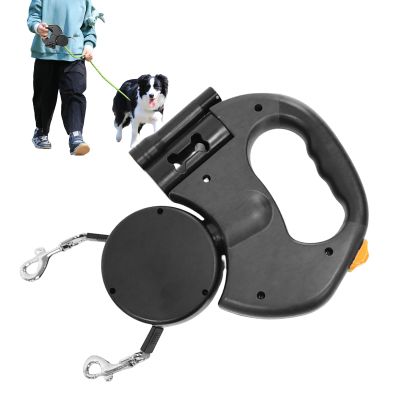 Double Dog Retractable Rope Leash for Pets, Walking Lead