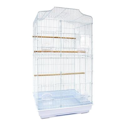 DTACBNEUZ Multifunctional Bird Cage with Drawer Tray, Multiple Doors, White
