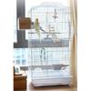 DTACBNEUZ Multifunctional Bird Cage with Drawer Tray, Multiple Doors, White view 4