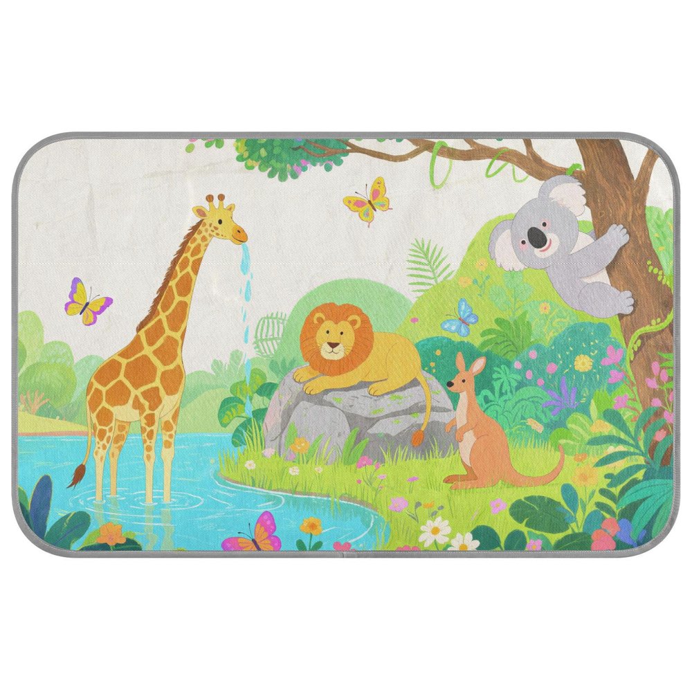Self-Cooling Gel Mat for Dogs and Cats, Lion and Giraffe Cartoon Design