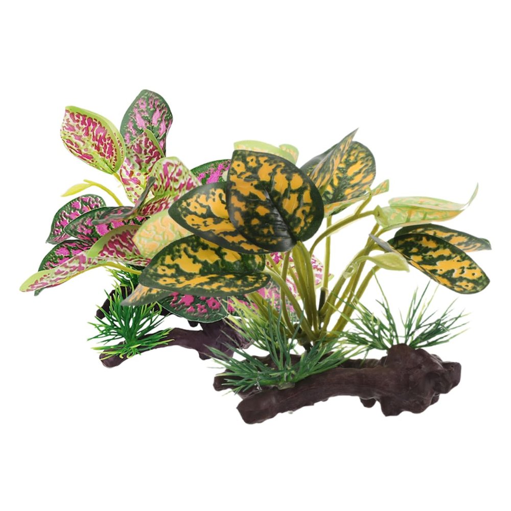 PartyKindom 2-Piece Artificial Plastic Water Plants for Aquarium and Terrarium Decor