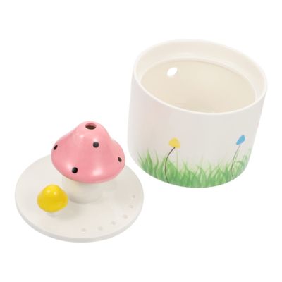 Abaodam Automatic Ceramic Pet Water Fountain, 1 L, Energy-Saving, Cartoon Mushroom Shape